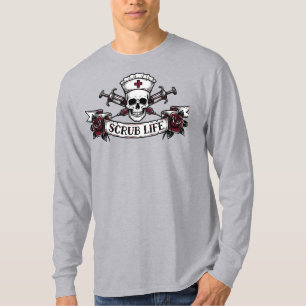 Rand Tattoo Schedel Verpleegster Scrub Leven Iphon T-shirt