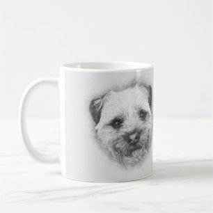 Rand Terrier Pencil Schets, Klassieke witte Mok