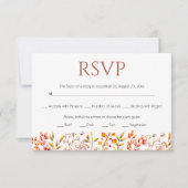 Rand van bladeren en bessen die het huwelijk met t RSVP kaartje (Voorkant)