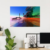 Rand van de waarneming - surrealistische kunstafdr poster (Thuiskantoor)