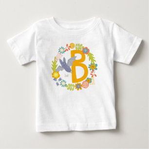 Rand van wilde bloemen Geel rood alfabet letter B