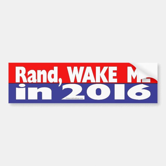 Rand, Wake Me in 2016 Bumpersticker (Voorkant)