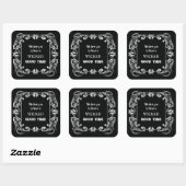  rand zwarte halloween vierkante sticker (Vel)