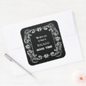  rand zwarte halloween vierkante sticker (Envelop)