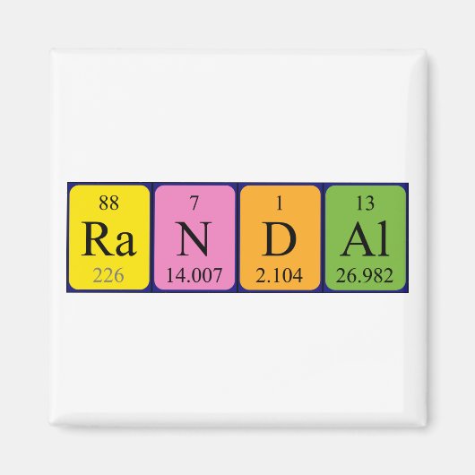 Randal periodieke naammagneet magneet (Voorkant)