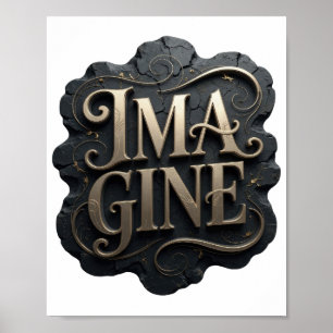 Rande Goud IMAGINE Tekst Ontwerp Poster