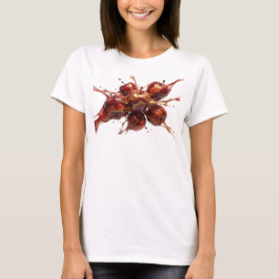 Rande Rode Abstracte Apple Designer Grafisch T-shirt