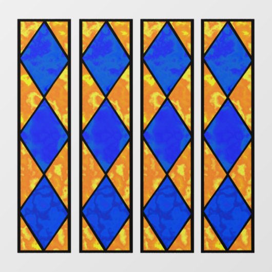 Randen van het venster "Glas in lood Effect" in bl Raamsticker (Vel)