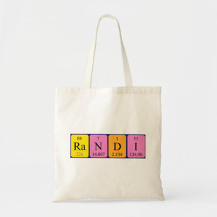 Randi periodieke canvas tas naam