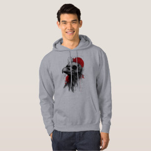 Randige Kraai Schedel Gotische Grunge Hoodie