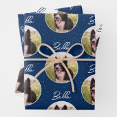 Randnaam Collie Dog Photo Trendy Script Pet Inpakpapier Vel (In situ)