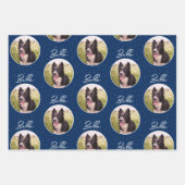 Randnaam Collie Dog Photo Trendy Script Pet Inpakpapier Vel (Voorkant)