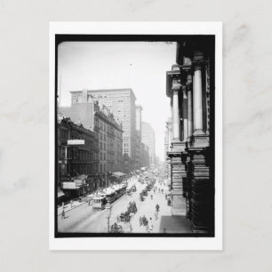 Randolph St., Chicago, Vintage van Illinois Briefkaart