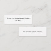 Random Act of Kindness Black White Minimal Mini Visitekaartje (Voorkant / Achterkant)