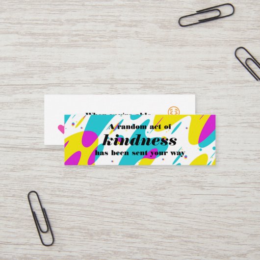 Random Act Of Kindness Calling Card Mini Visitekaartje (Voorkant / Achterkant in situ)