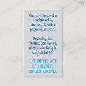 Random Act of Kindness Pay it Forward Winter Snow Visitekaartje (Achterkant)