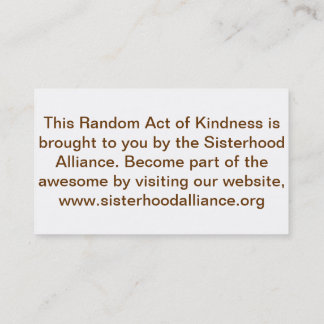 Random Act of Kindness Project Small Cards Visitekaartje