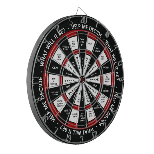 Random Decision Maker Dartbord (Voorkant Links)