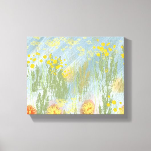 Random Flowers Stretted Canvas Print (Voorkant)