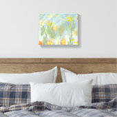 Random Flowers Stretted Canvas Print (Insitu (Slaapkamer))