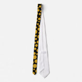 Random Goldenrod Polka Dot Pattern op Zwart Stropd Stropdas (Achterkant)