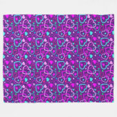 Random Hearts Fleece Blanket Deken (Voorkant (Horizontaal))