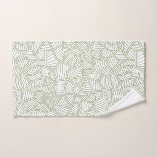 Random Leaf Mosaic Bleek Green Bad Handdoek (Handdoek)