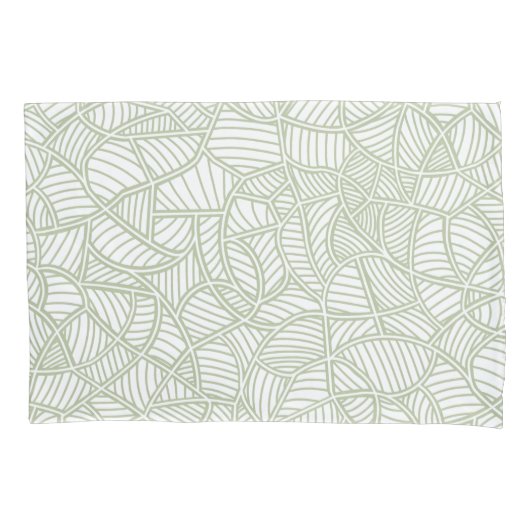 Random Leaf Mosaic Bleek Green Kussensloop (Voorkant-Links)