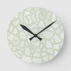 Random Leaf Mosaic Bleek Green Ronde Klok