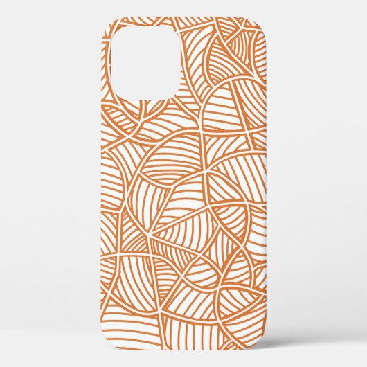 Random Leaf Mosaic Dark Oranje Case-Mate iPhone Case (Achterkant)