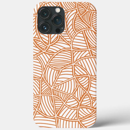Random Leaf Mosaic Dark Oranje Case-Mate iPhone Case (Achterkant)
