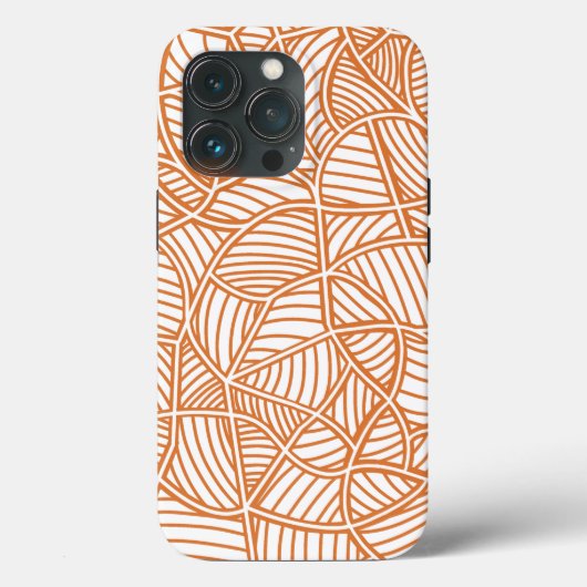 Random Leaf Mosaic Dark Oranje Case-Mate iPhone Case (Achterkant)