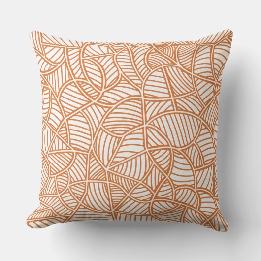 Random Leaf Mosaic Dark Oranje Kussen (Voorkant)