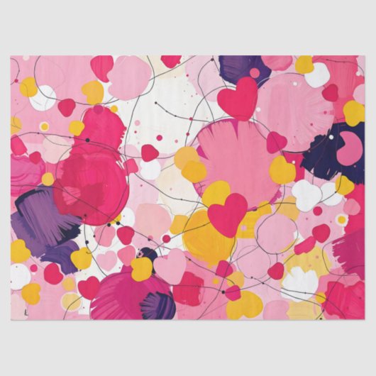 "Random Love Thoughts" - Colourful Abstract Tissuepapier (Voorkant)