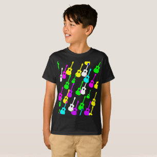 Random Multicolor Gitaar Vormt Muzikant Shirt