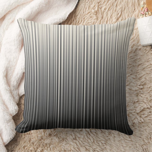 Random Pin Stripe Lines Gradient Black Gradient Cr Kussen (Deken)