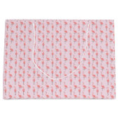 Random Pink Flamingo Bird Patroon Groot Cadeauzakje (Voorkant)