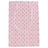 Random Pink Flamingo Bird Patroon Medium Cadeauzakje (Voorkant)