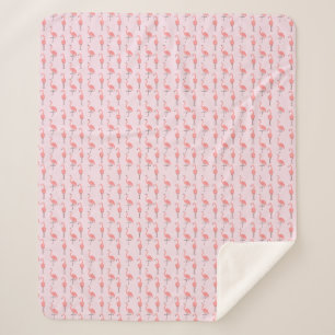Random Pink Flamingo Bird Patroon Sherpa Deken