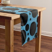 Random Polka Dots - Peacock Blue Table Runner Korte Tafelloper (Voorbeeld)