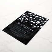 Random Skull Pattern Silver Foil Invitation Kaart (Gedraaid)