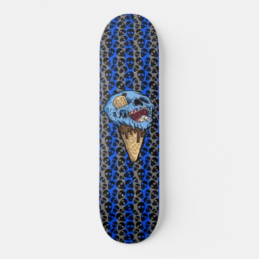Random Skulls Blue Ice Cream Skull Gravestone Skateboard (Voorkant)