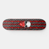 Random Skulls Pattern Red Bandana Skateboard (Horizontaal)
