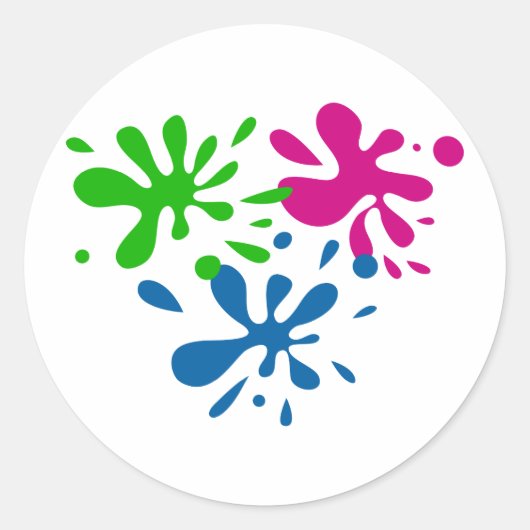 Random Splats Ronde Sticker (Voorkant)
