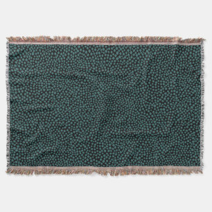Random Spots - Moss Green op Black Deken