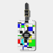 Random Squares Homage to Mondrian Bagagelabel (Voorkant verticaal)
