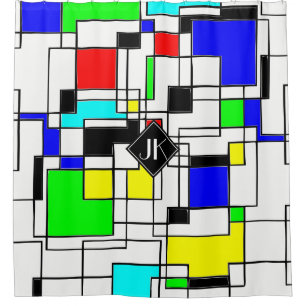 Random Squares Homage to Mondrian Douchegordijn