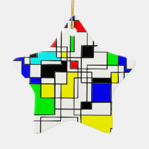Random Squares Homage to Mondrian Keramisch Ornament