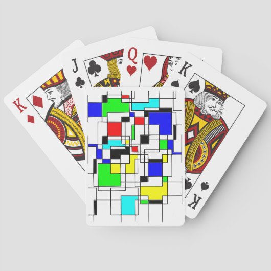 Random Squares Homage to Mondrian Speelkaarten (Achterkant)