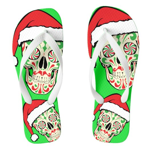 Random Sugar Skull Santa Face Teenslippers (Voetbed)